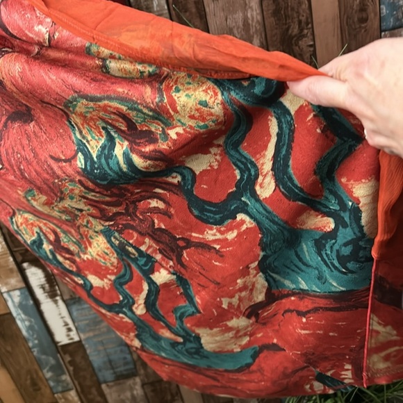 Medium heavy artsy removable scarf soft brushed long jacket top - Picture 4 of 16